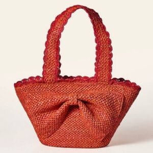 Kate Spade New York x Target Red Raffia Bow Tote Bag